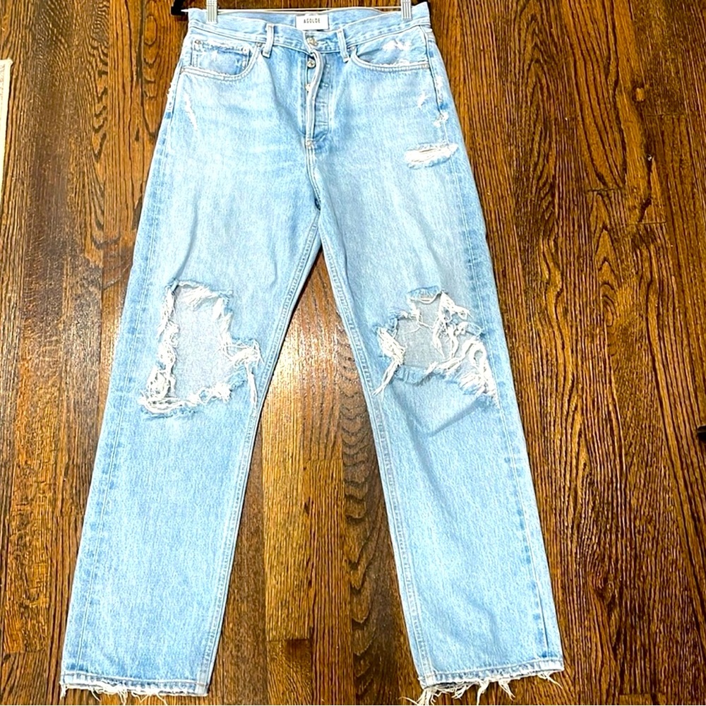 Distressed Light Blue Jeans
